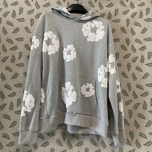 Denim Tears White Full Printed Ring Gray Hooded Sweatshirt - Picture 1 of 6